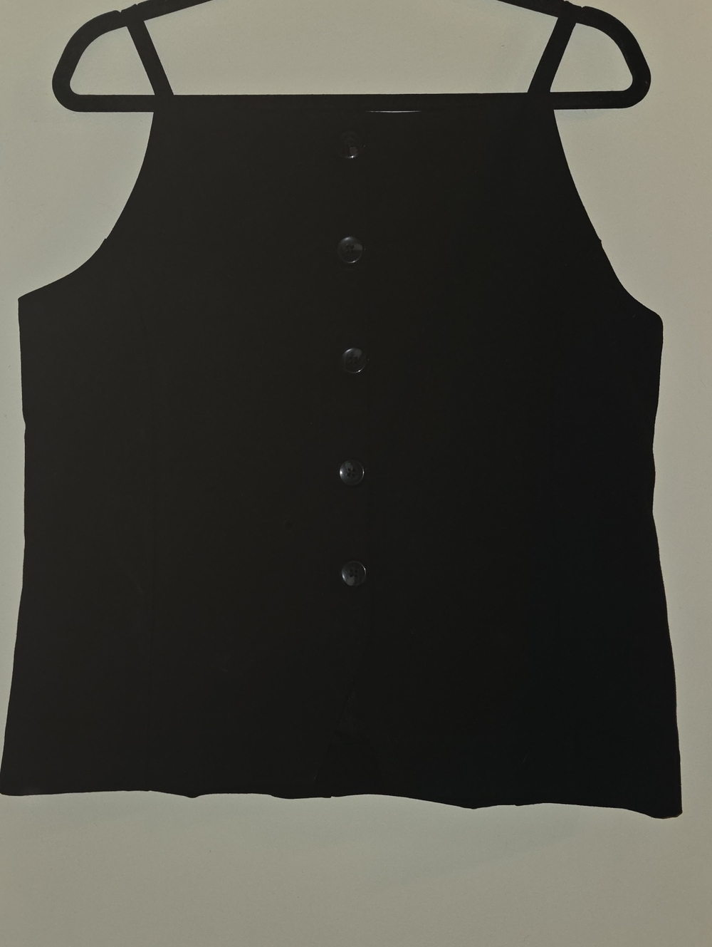 LOFT Black Button-Front Camisole Top